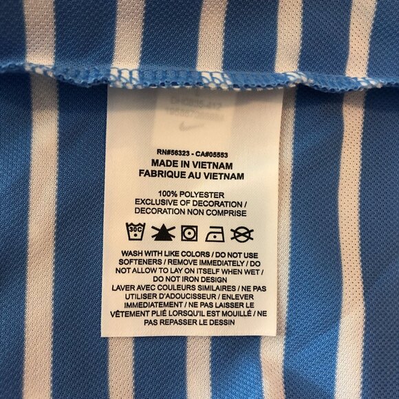 Nike Mens Dri-FIT Victory Striped Golf Polo Shirt Blue White Size L - Picture 4 of 5